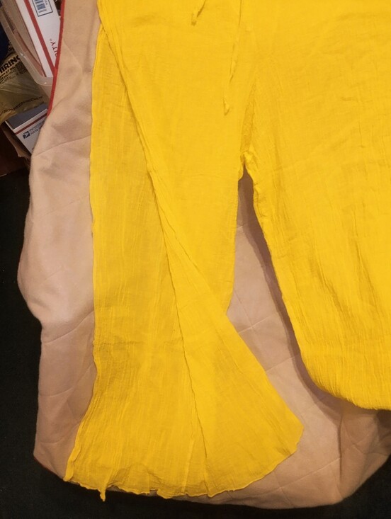 Absolutely Other - Vibrant Yellow Beach Cover-Up Pants With Drawstring And Slit Sides.Med/Larg.